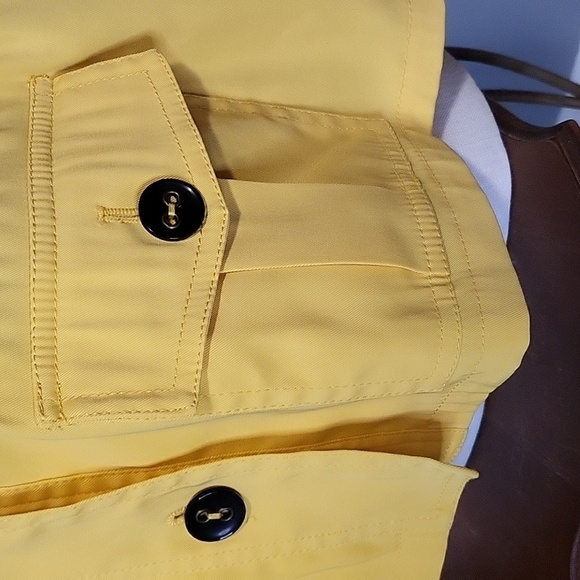 Vintage Ruby Rd. Yellow Button Down Lightweight Jacket Adjustable Waist Size 10P - Picture 7 of 15